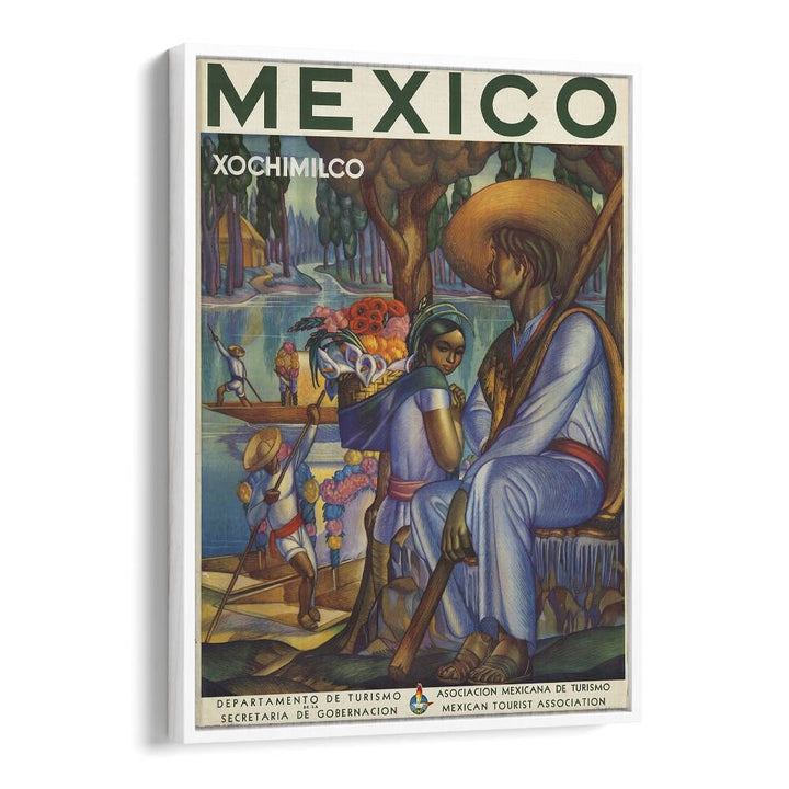 Mexico Retro Vintage Travel Vintage Travel Posters in White Floater Frame