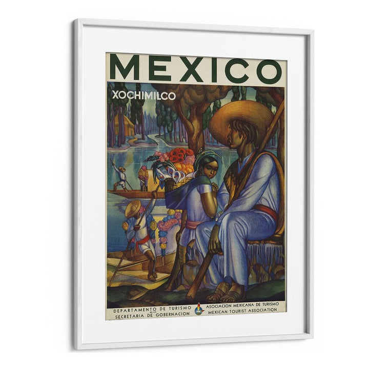 Mexico Retro Vintage Travel Vintage Travel Posters in White Frame With Mount