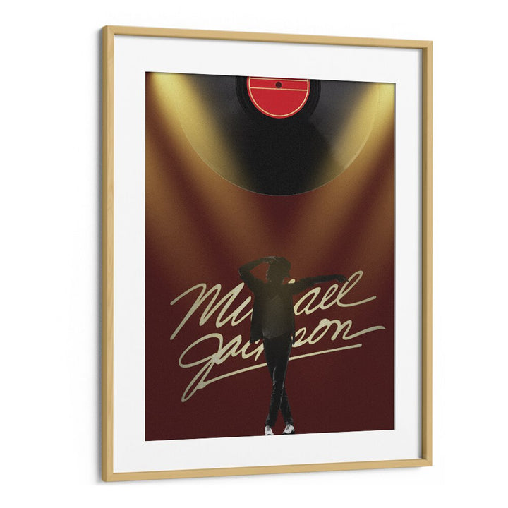 Michael Jackson By Grishma Korjani Movie & Music Posters in Oak Wood Frame With Mount