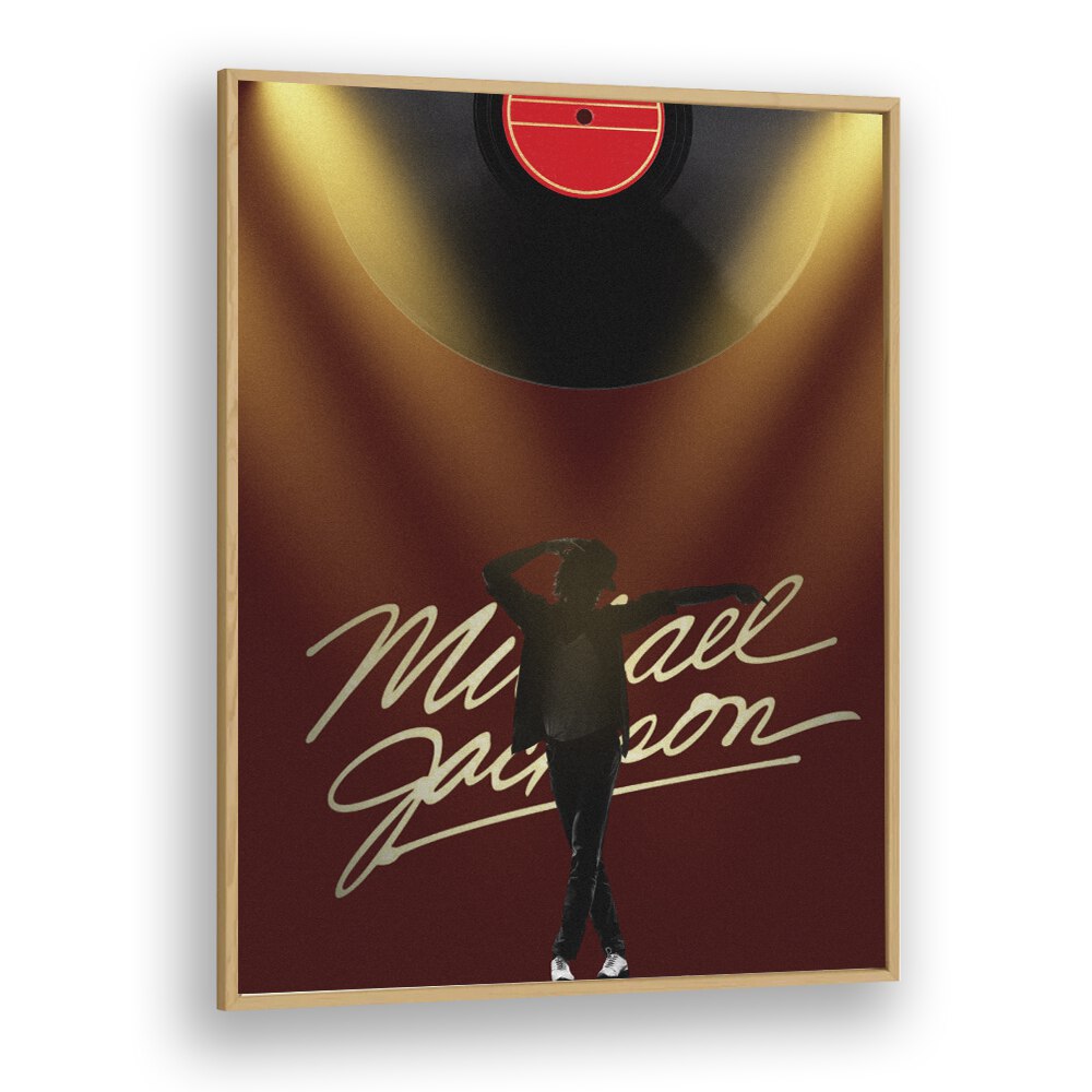 Michael Jackson By Grishma Korjani Movie & Music Posters in Oak Wood Plain Frame