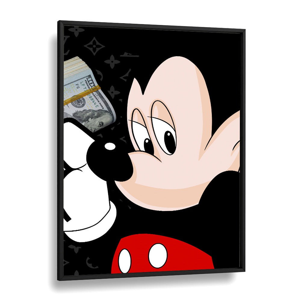 Mickey Money Pop A Playful Twist On Iconic Currency Comic Wall Art Comic Posters in Black Plain Frame