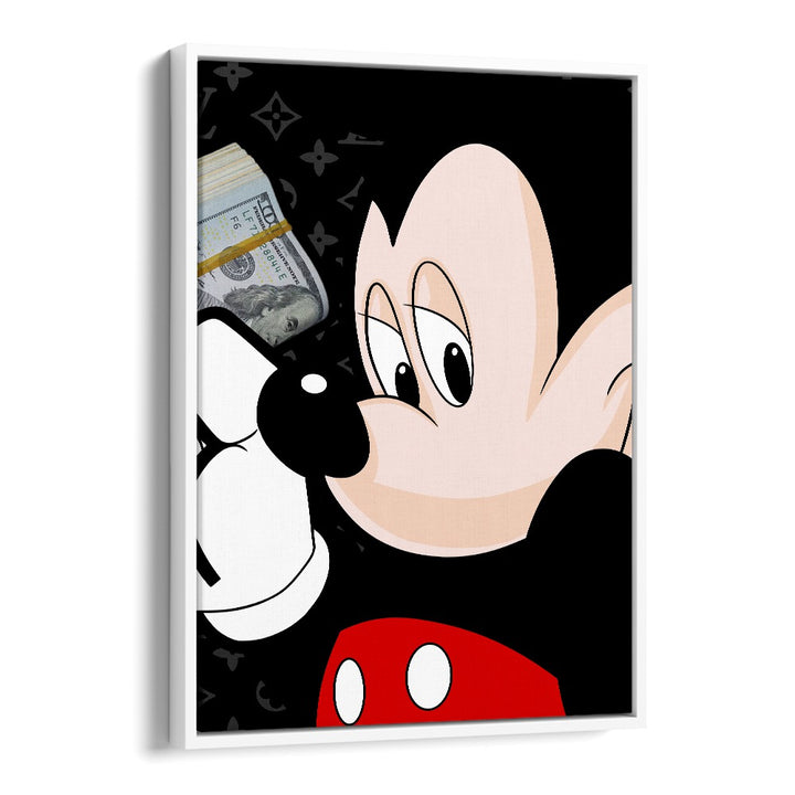 Mickey Money Pop A Playful Twist On Iconic Currency Comic Wall Art Comic Posters in White Floater Frame