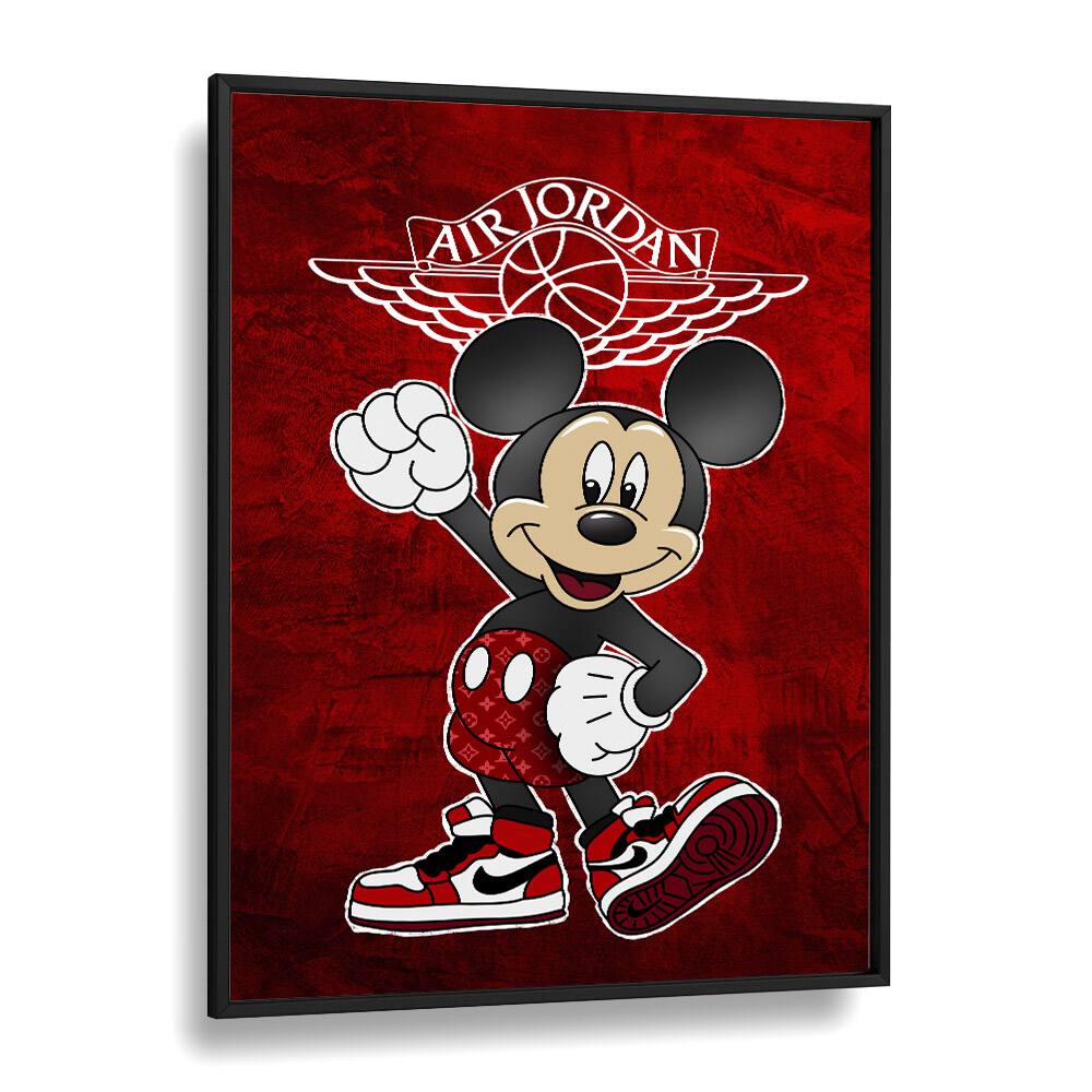 Mickey X Air Jordan Comic Wall Art Comic Posters in Black Plain Frame