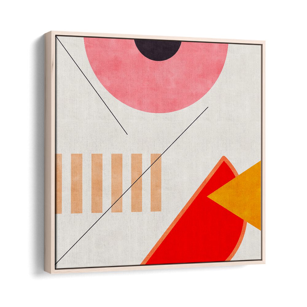 Mid Bauhaus Geometry II By Ana Rut Bre Abstract Art Abstract Paintings in Oak Wood Floater Frame