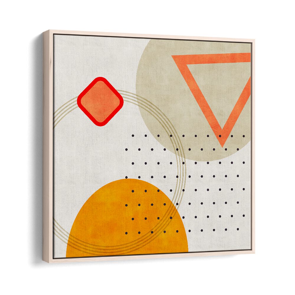 Mid Bauhaus Geometry III By Ana Rut Bre Abstract Art Abstract Paintings in Oak Wood Floater Frame