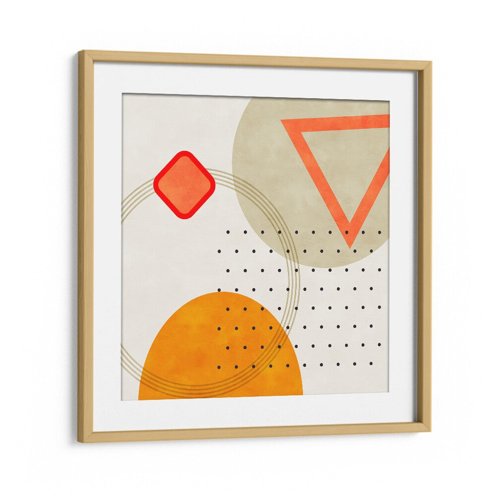 Mid Bauhaus Geometry III By Ana Rut Bre Abstract Art Abstract Paintings in Oak Wood Frame With Mount