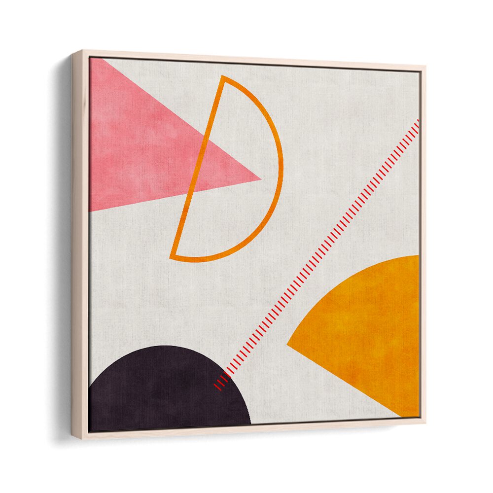 Mid Bauhaus Geometry IV By Ana Rut Bre Abstract Art Abstract Paintings in Oak Wood Floater Frame