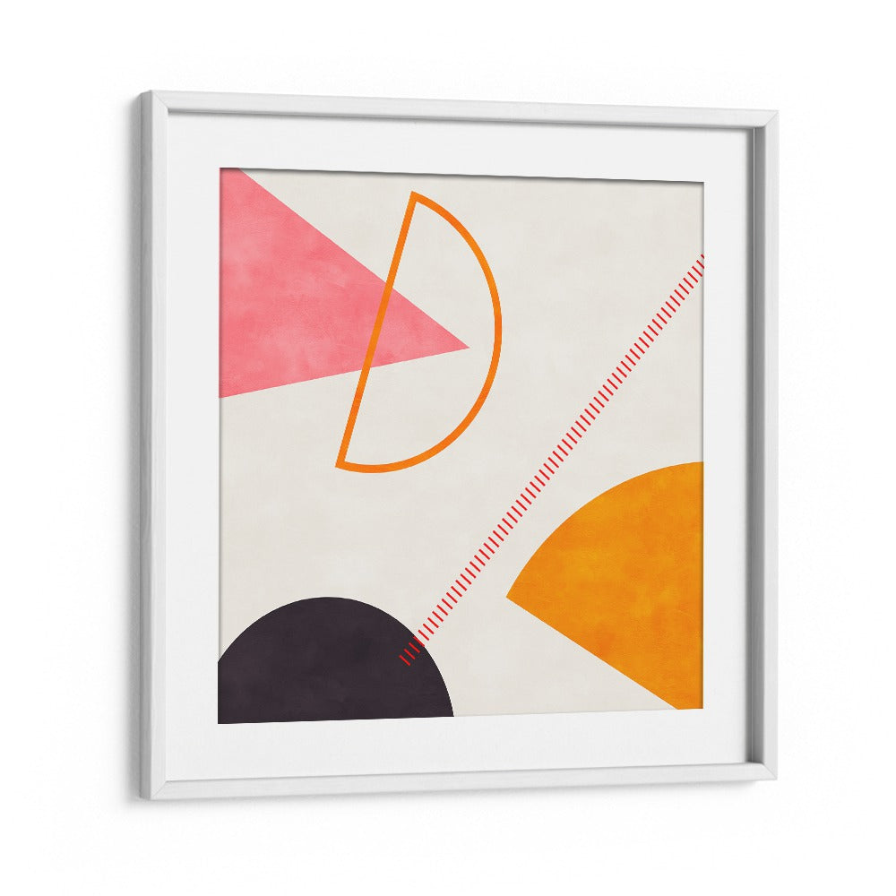 Mid Bauhaus Geometry IV By Ana Rut Bre Abstract Art Abstract Paintings in White Frame With Mount