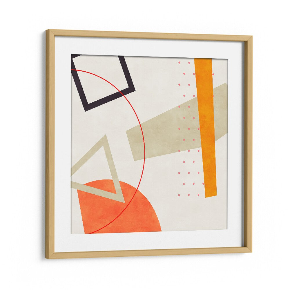 Mid Bauhaus Geometry VI By Ana Rut Bre Abstract Art Abstract Paintings in Oak Wood Frame With Mount