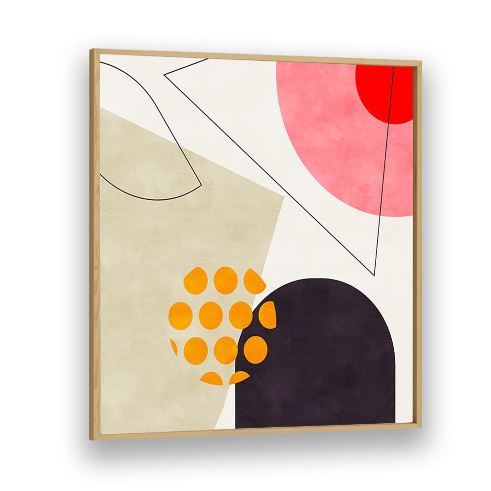 Mid Bauhaus Geometry VIII By Ana Rut Bre Abstract Art Abstract Paintings in Oak Wood Plain Frame