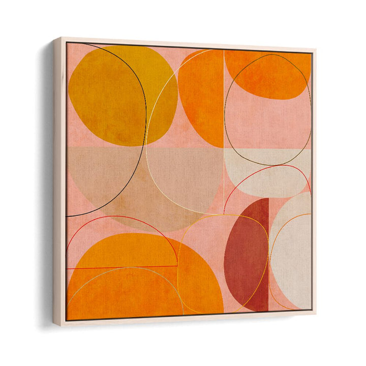 Mid Century Curry Yellow Blush Spring I By Ana Rut Bre Abstract Art Abstract Paintings in Oak Wood Floater Frame