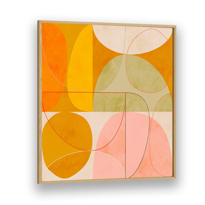 Mid Century Curry Yellow Blush Spring Ii By Ana Rut Bre Pop Art Paintings Pop Art Prints in Oak Wood Plain Frame