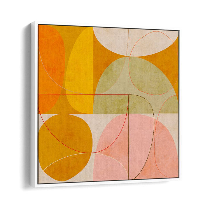 Mid Century Curry Yellow Blush Spring Ii By Ana Rut Bre Pop Art Paintings Pop Art Prints in White Floater Frame