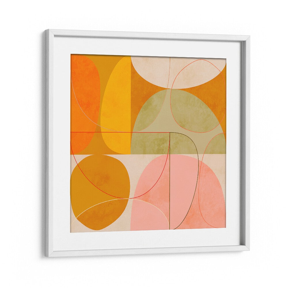 Mid Century Curry Yellow Blush Spring Ii By Ana Rut Bre Pop Art Paintings Pop Art Prints in White Frame With Mount