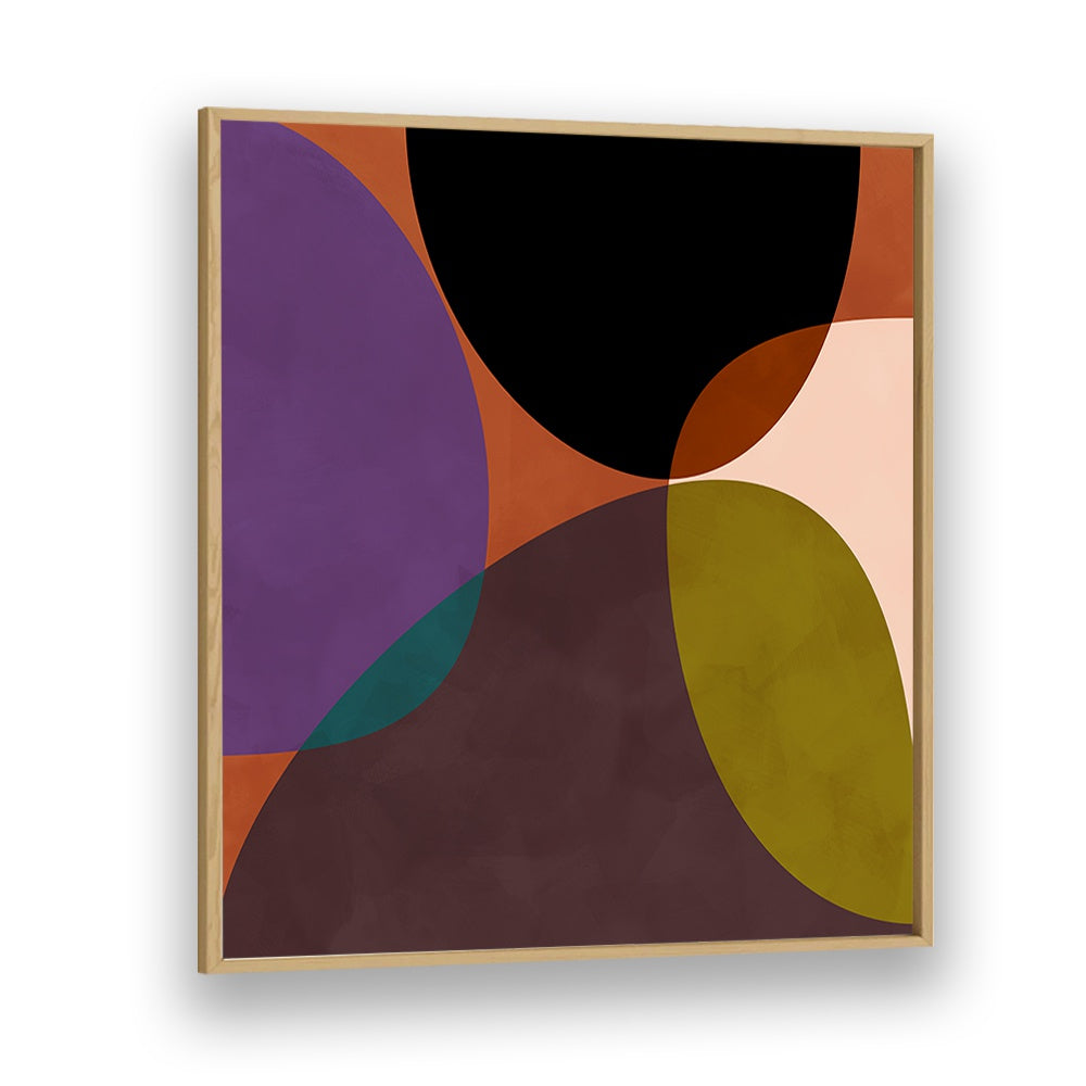 Mid Circles Terracotta Black II By Ana Rut Bre Abstract Art Abstract Paintings in Oak Wood Plain Frame