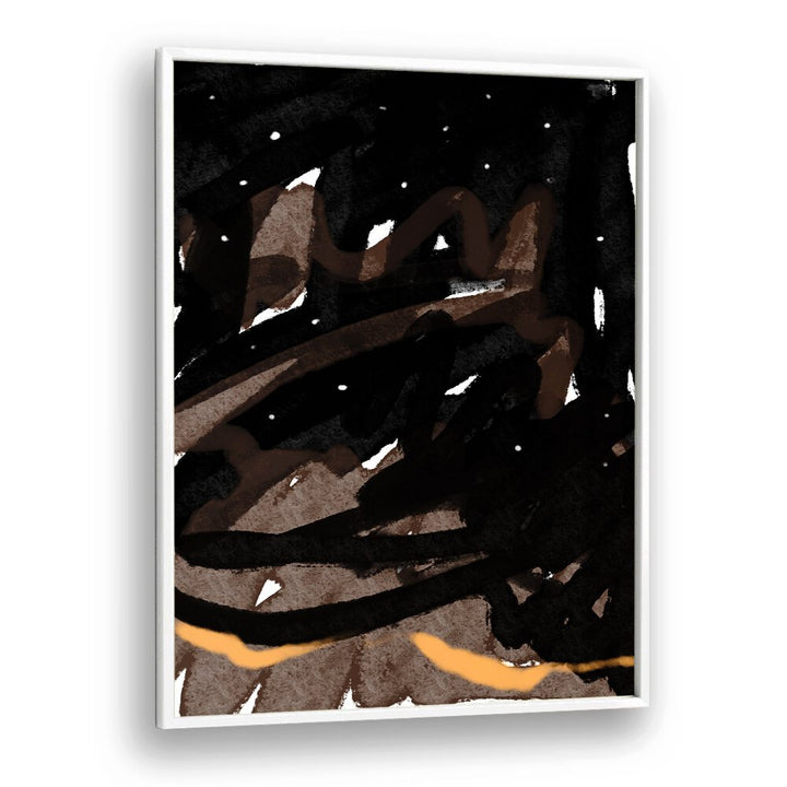 Midnight Swirl Fantasy by Nilesh Kulkarni Abstract Paintings in White Plain Frame