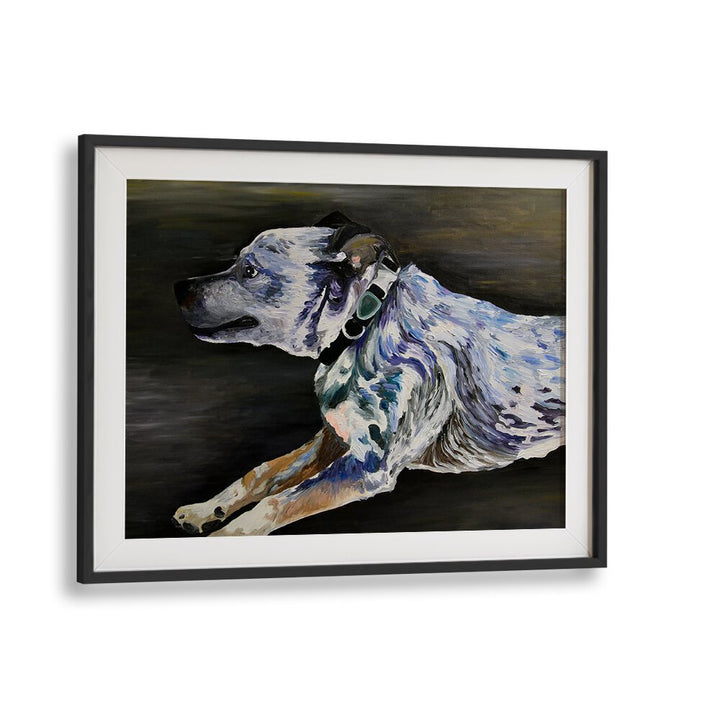 Mika By Key And Sea Creative Art Print in Black Frame With Mount