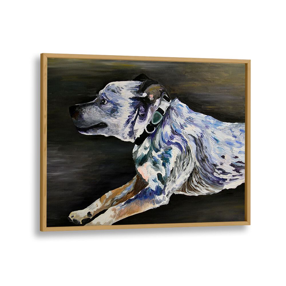 Mika By Key And Sea Creative Art Print in Oak Wood Plain Frame