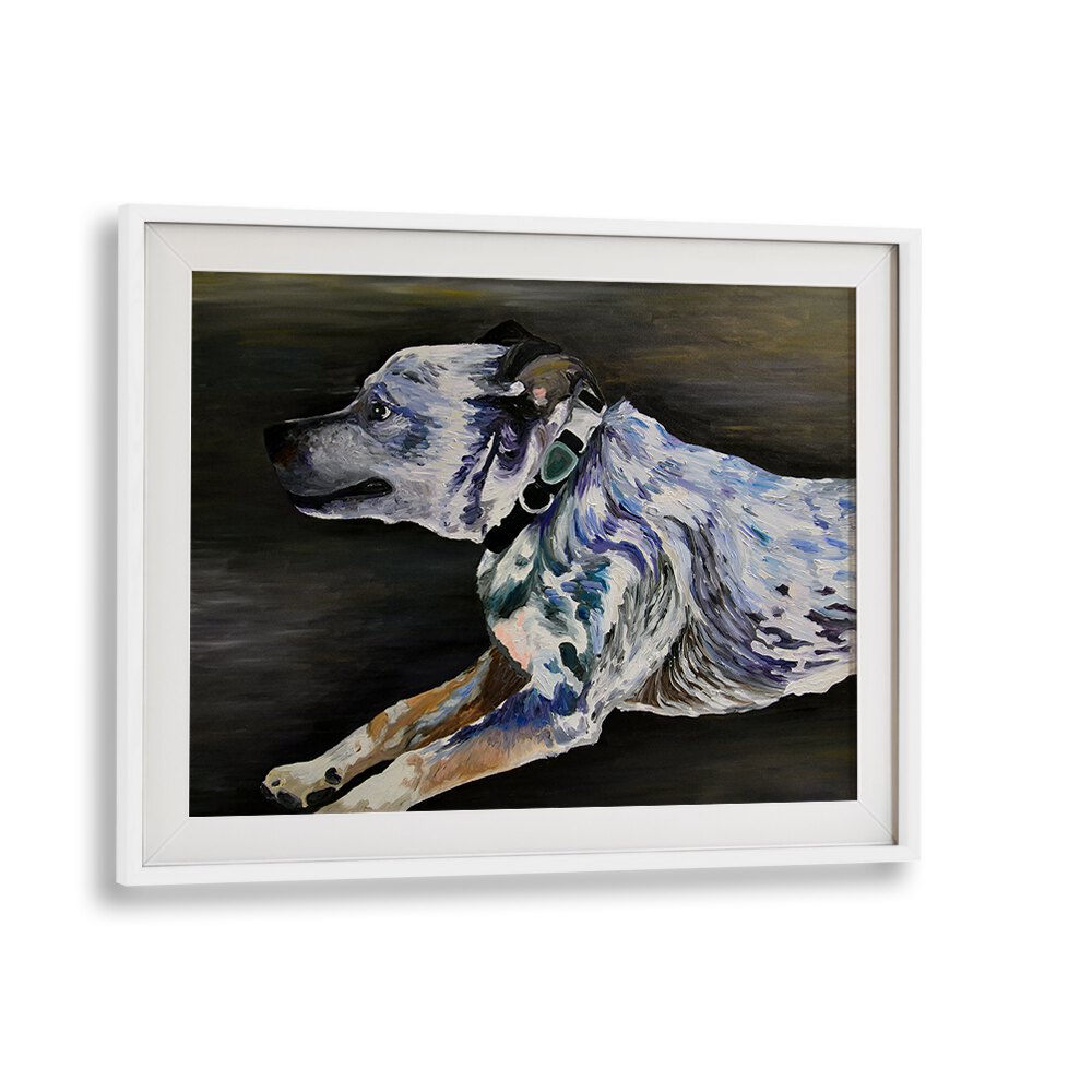 Mika By Key And Sea Creative Art Print in White Frame With Mount