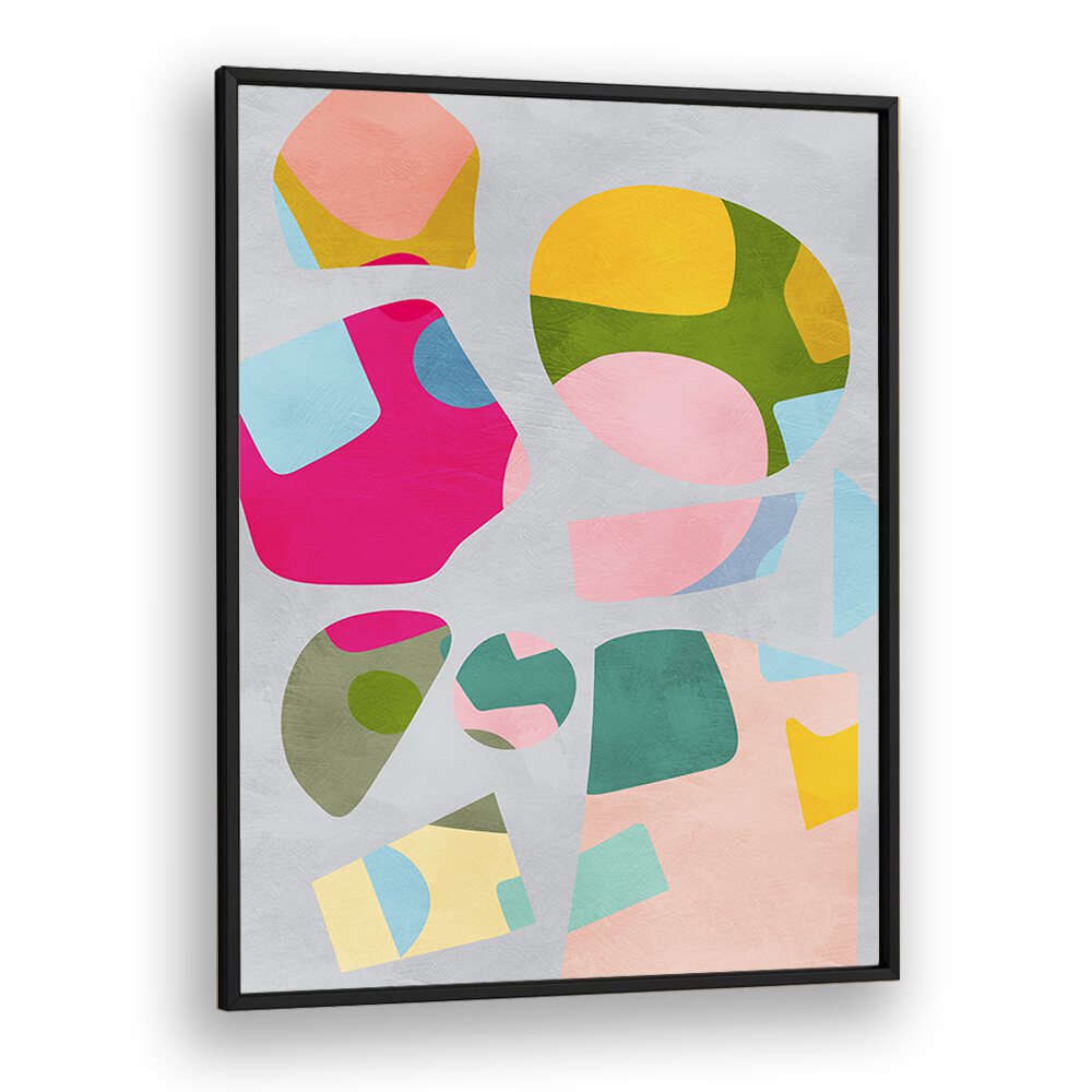 Minimal Cutout Colorful By Ana Rut Bre Landscape Art Prints in Black Plain Frame