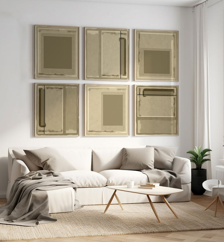 MINIMAL ECHOES SET, SET OF 6 PAINTINGS