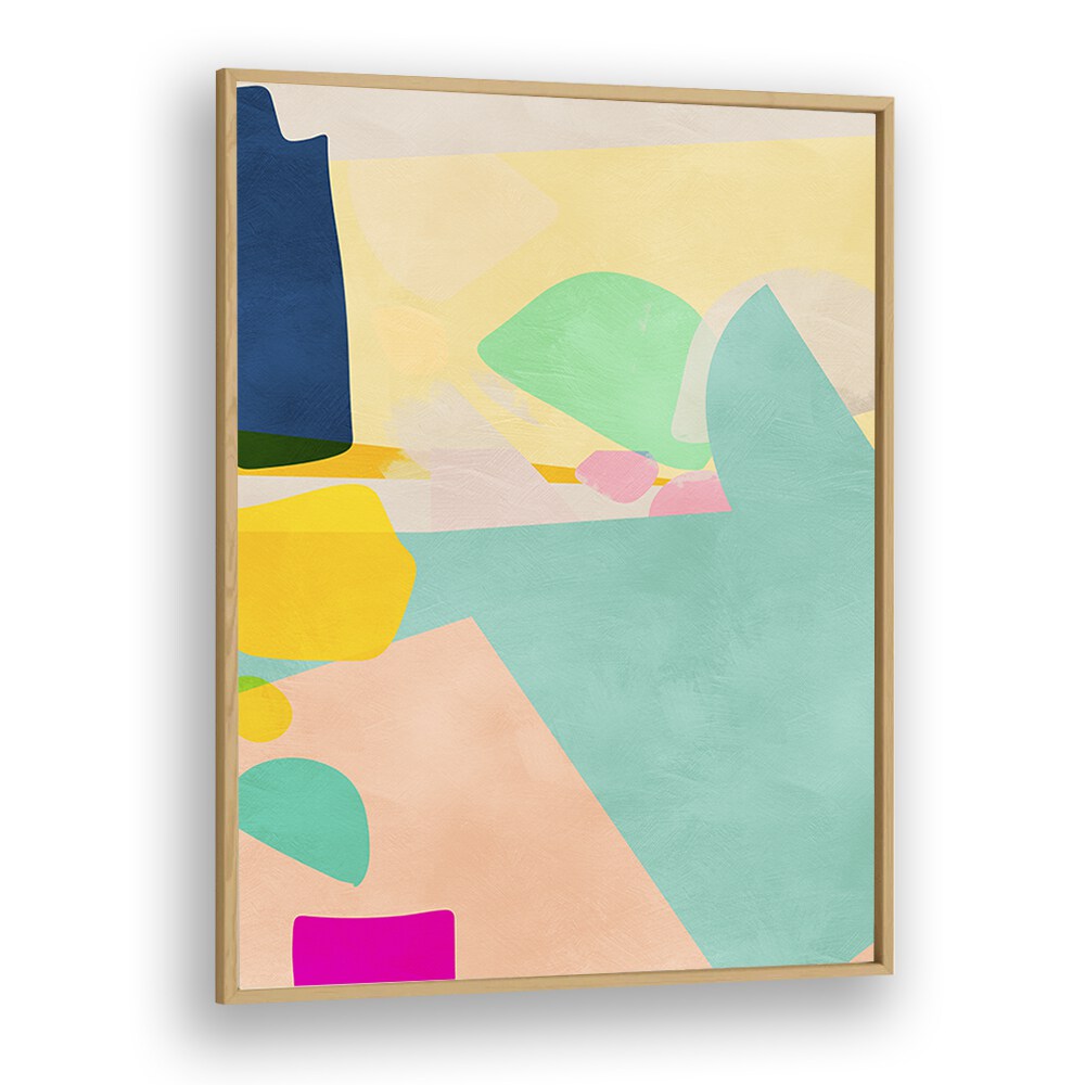 Minimal Shapes By Ana Rut Bre Landscape Art Prints in Oak Wood Plain Frame