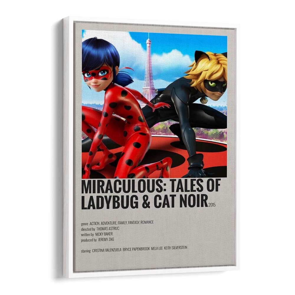Miraculous tales Of Ladybug Cat Noir Movie Posters in White Floater Frame