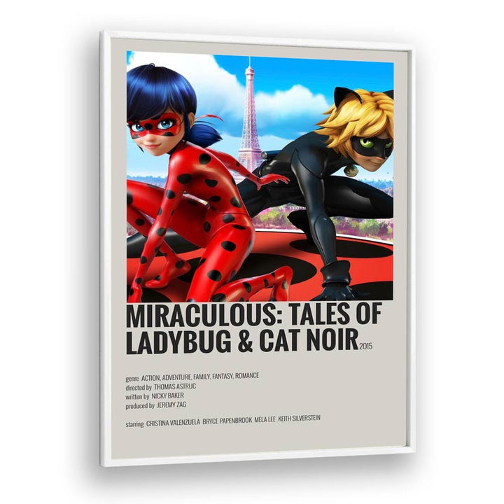 Miraculous tales Of Ladybug Cat Noir Movie Posters in White Plain Frame