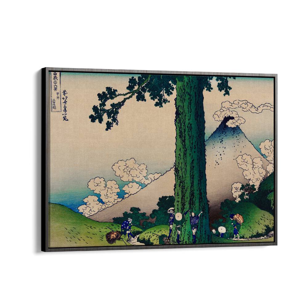 Mishima-Pass-In-Kai-Province-1760-1849-By-Katsushika-Hokusai-Japanese-Paintings-in-Black-Floater-Frame