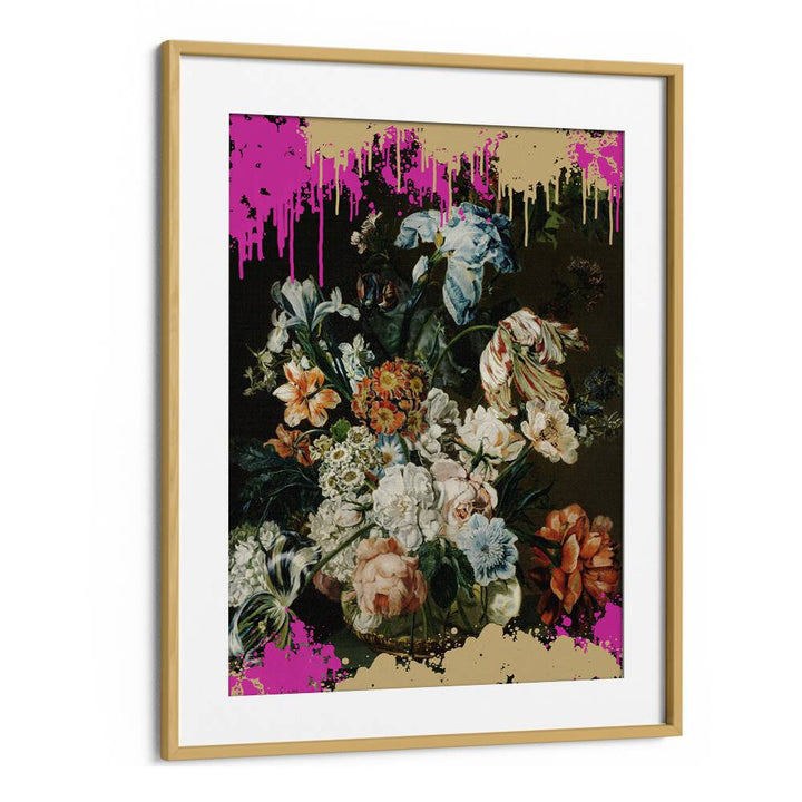 Modern Composition by the Art Concept Altered Art Prints in Oak Wood Frame With Mount