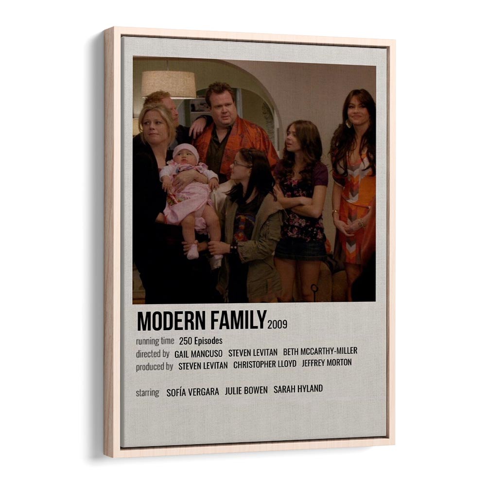 Modern Family 2009 Movie Posters in Oak Wood Floater Frame