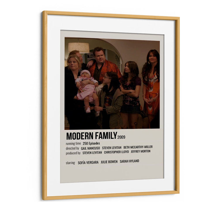 Modern Family 2009 Movie Posters in Oak Wood Frame With Mount