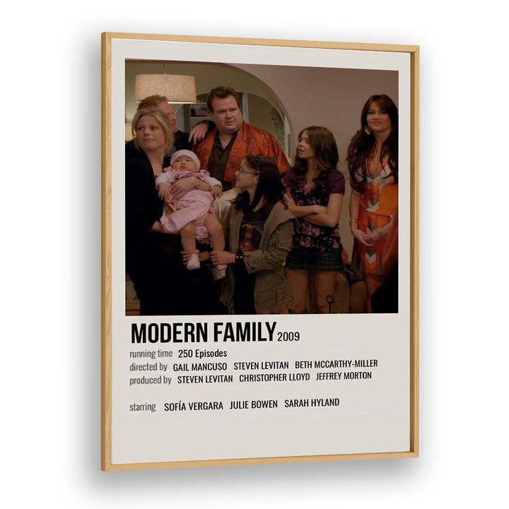 Modern Family 2009 Movie Posters in Oak Wood Plain Frame