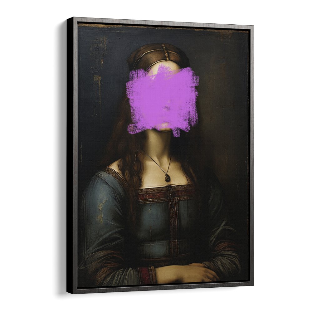 Modern Mona Lisa by the Art Concept Altered Art Prints in Black Floater Frame