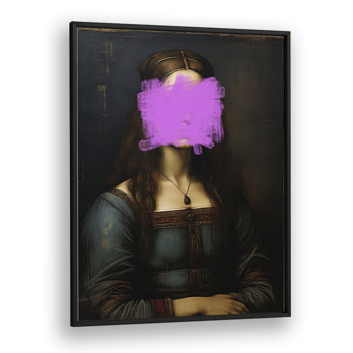 Modern Mona Lisa by the Art Concept Altered Art Prints in Black Plain Frame