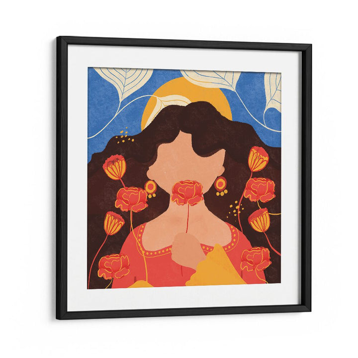 Modern Mughal E Azam by Shriya Bhattacharya Women Illustration in Black Frame With Mount