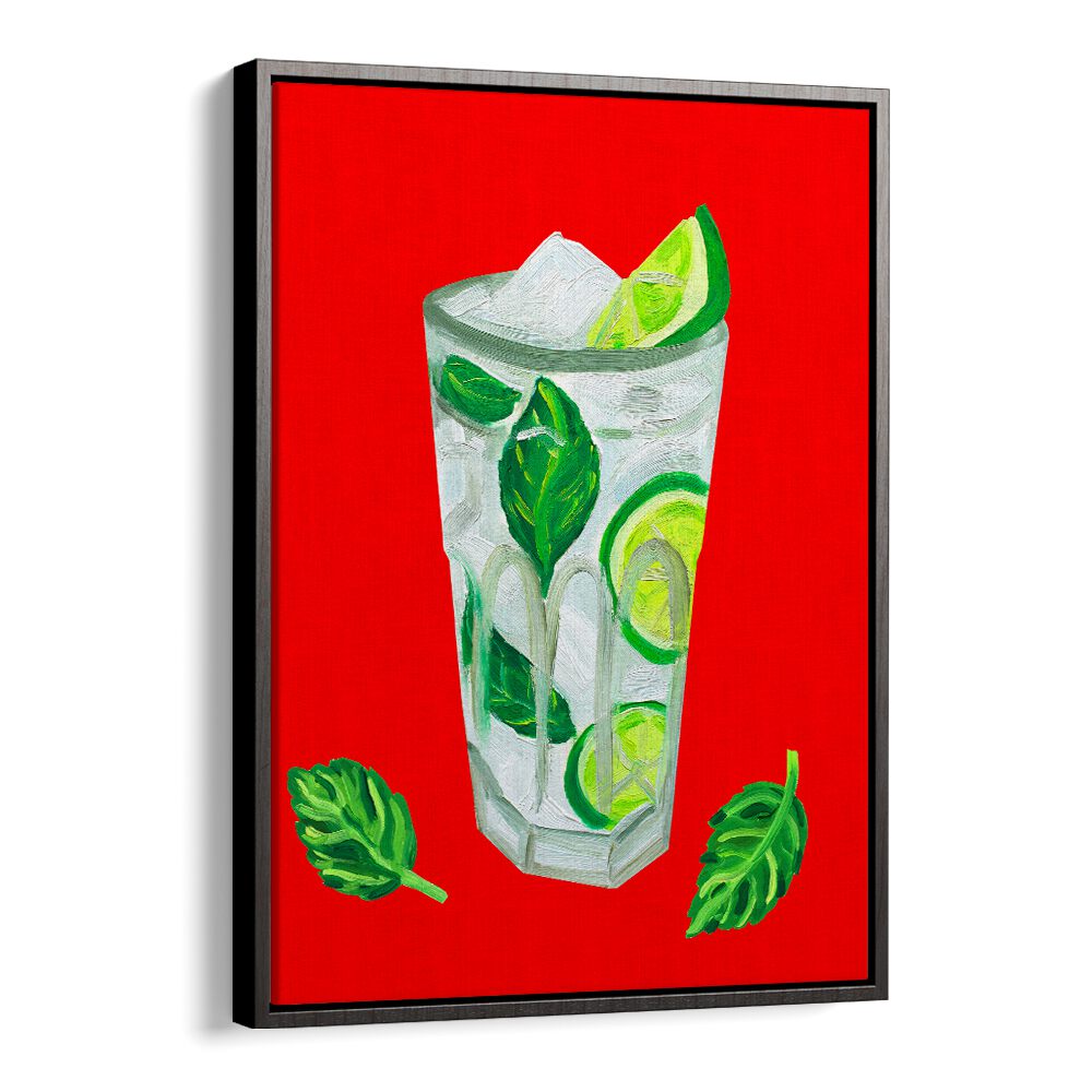 Mojito Extra Mint by Alice Straker Bar Posters Bar Art Prints in Black Floater Frame