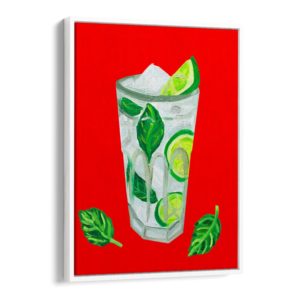 Mojito Extra Mint by Alice Straker Bar Posters Bar Art Prints in White Floater Frame