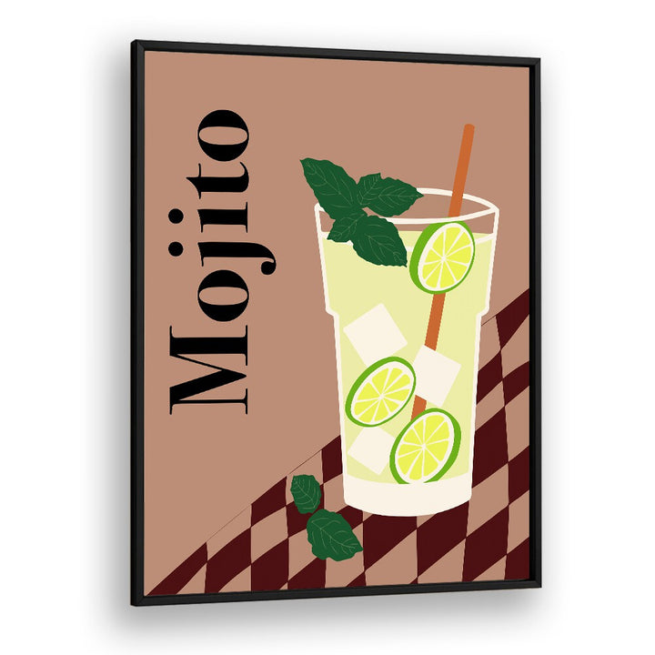 Mojito by Miho Art Studio Bar Posters Bar Art Prints in Black Plain Frame