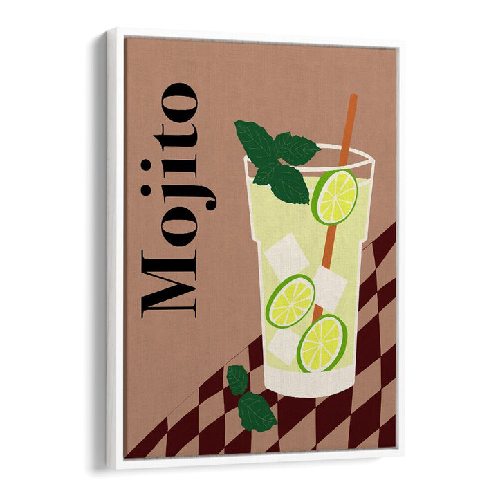 Mojito by Miho Art Studio Bar Posters Bar Art Prints in White Floater Frame