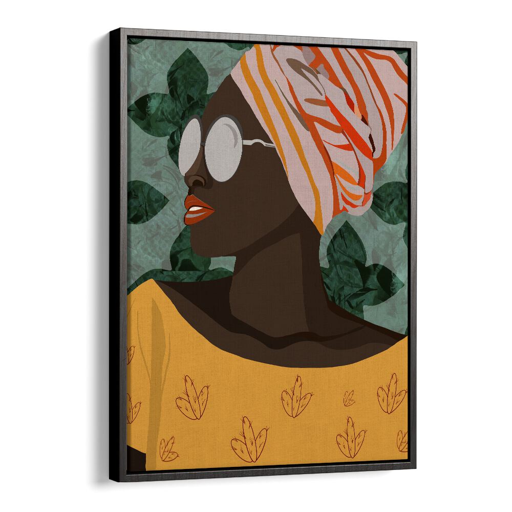 Molamba I by Emel Tunaboylu Women Illustrations paintings in Black Floater Frame