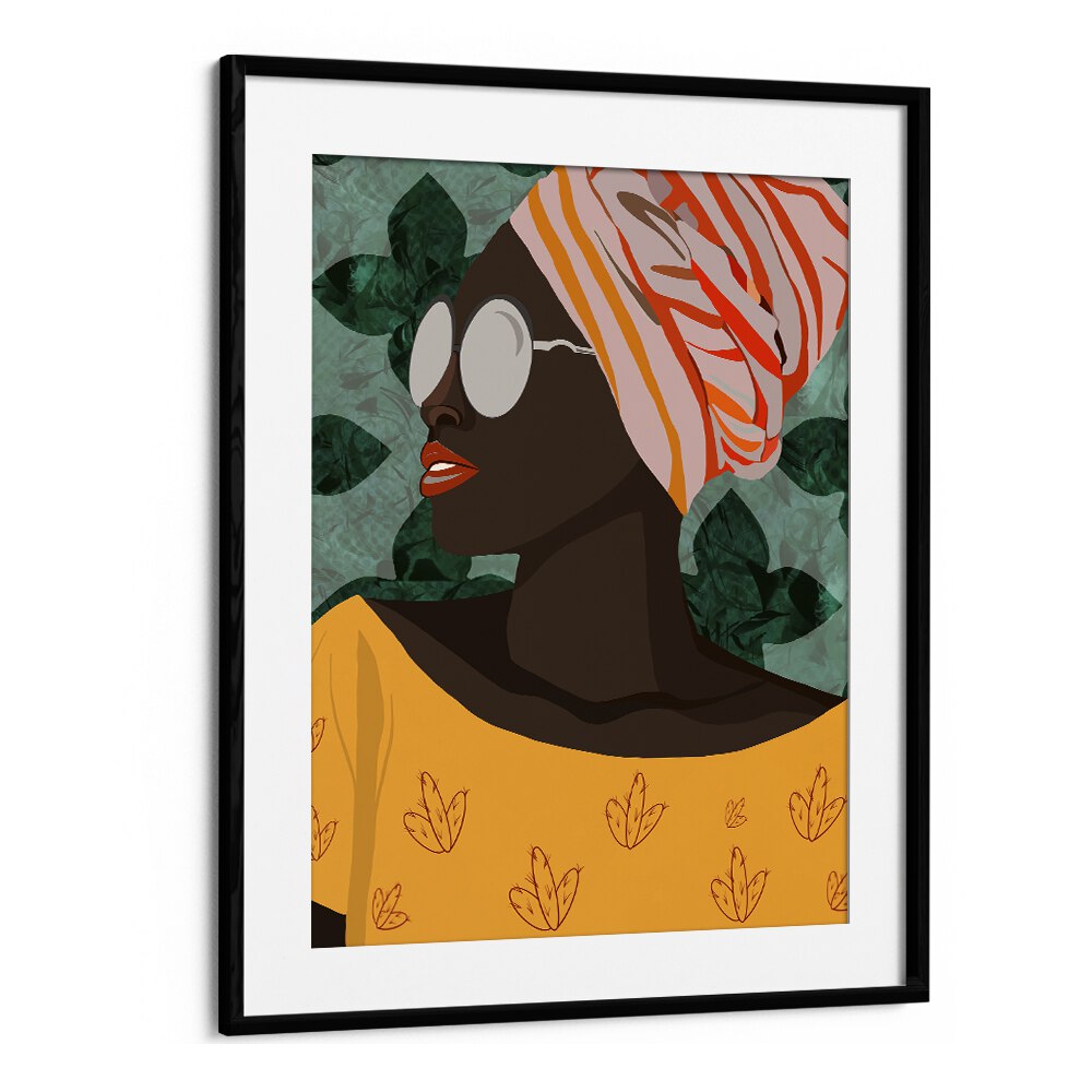 Molamba I by Emel Tunaboylu Women Illustrations paintings in Black Frame With Mount