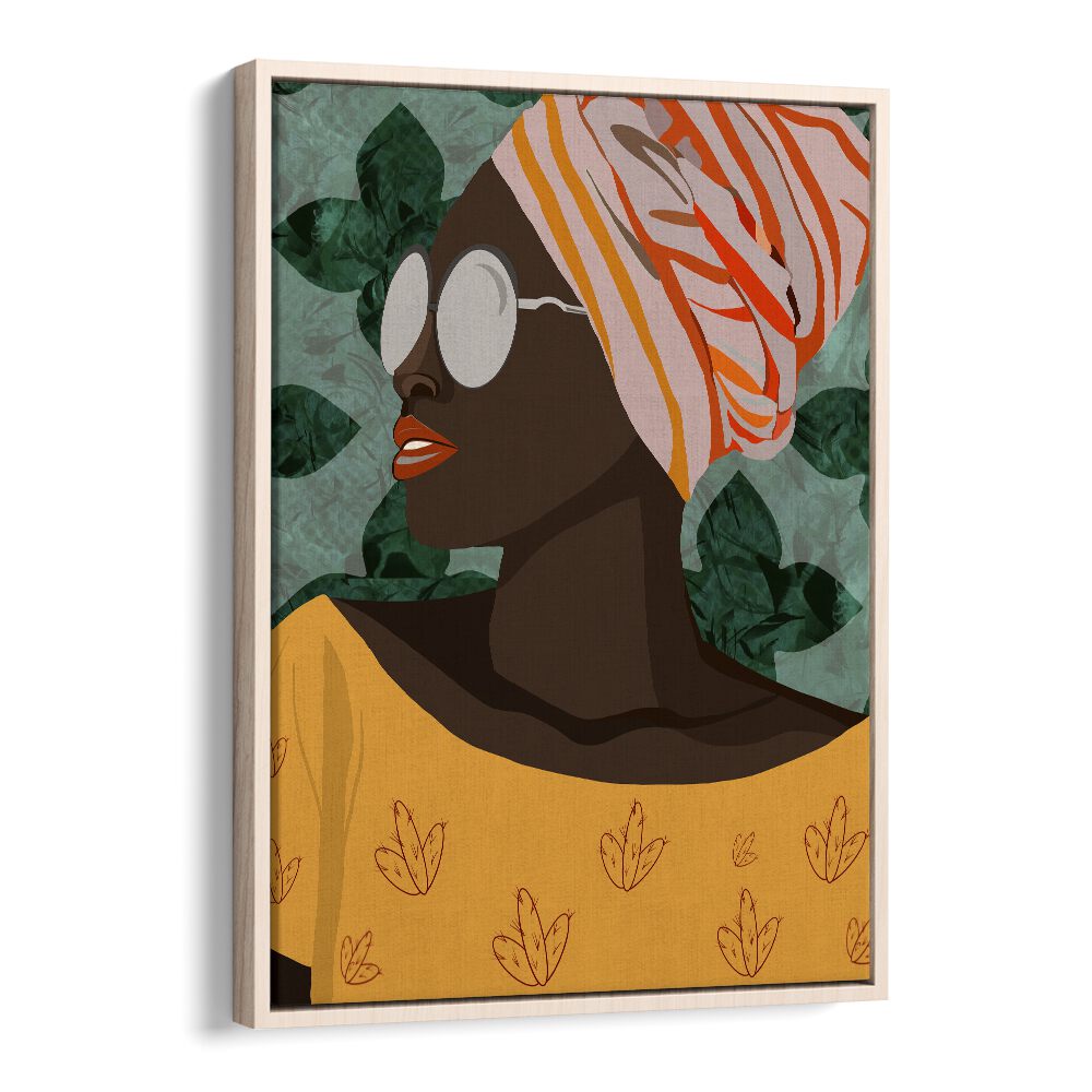 Molamba I by Emel Tunaboylu Women Illustrations paintings in Oak Wood Floater Frame