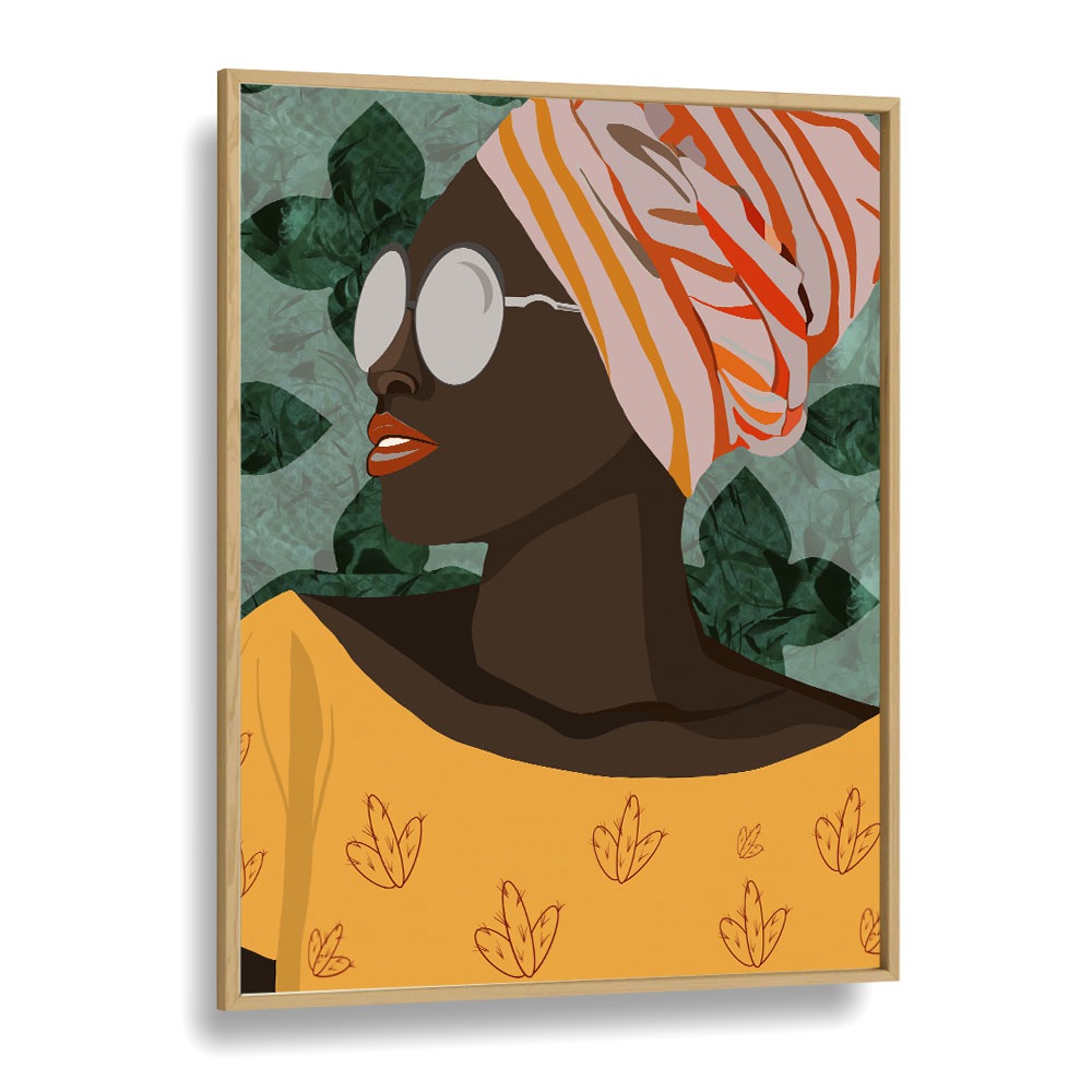 Molamba I by Emel Tunaboylu Women Illustrations paintings in Oak Wood Plain Frame