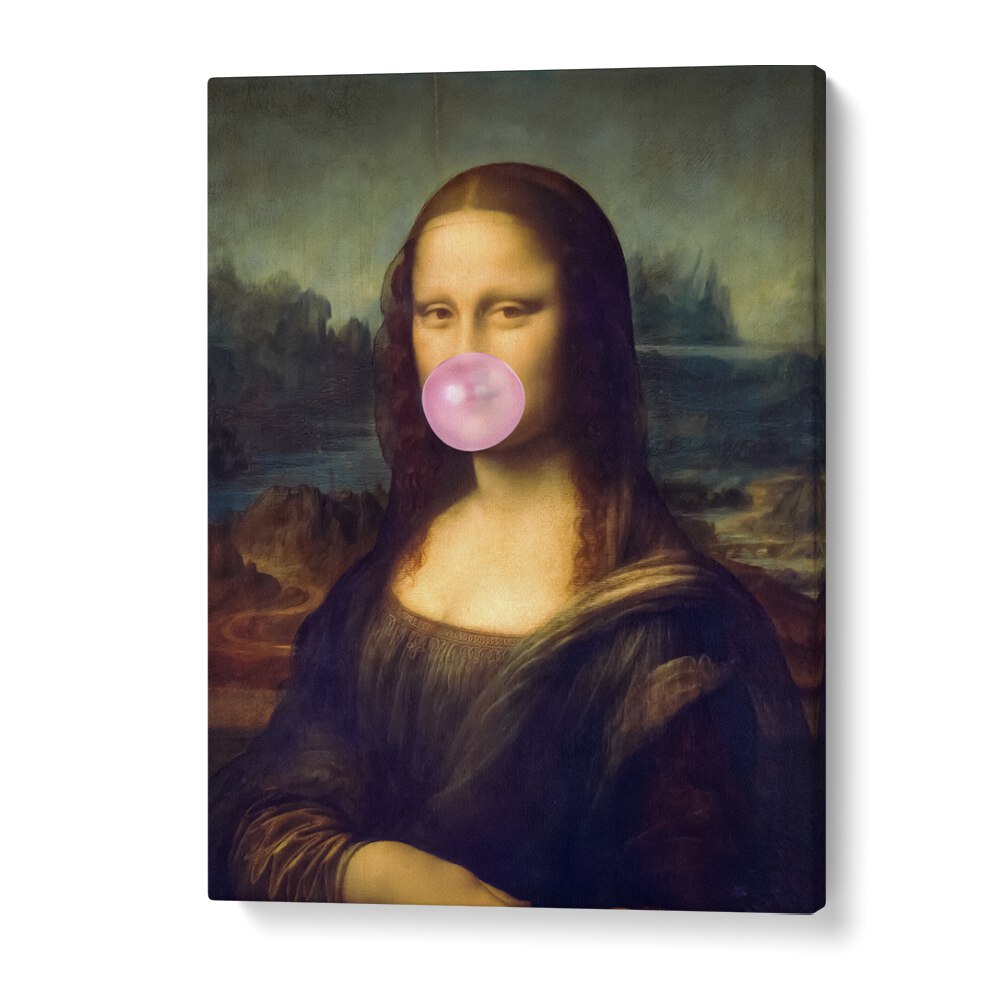 Mona Lisa Bubble Gum Surreal Paintings Surreal Art Prints in Gallery Wrap