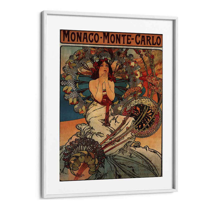 Monaco Monte Carlo  Vintage Travel Posters in White Frame With Mount