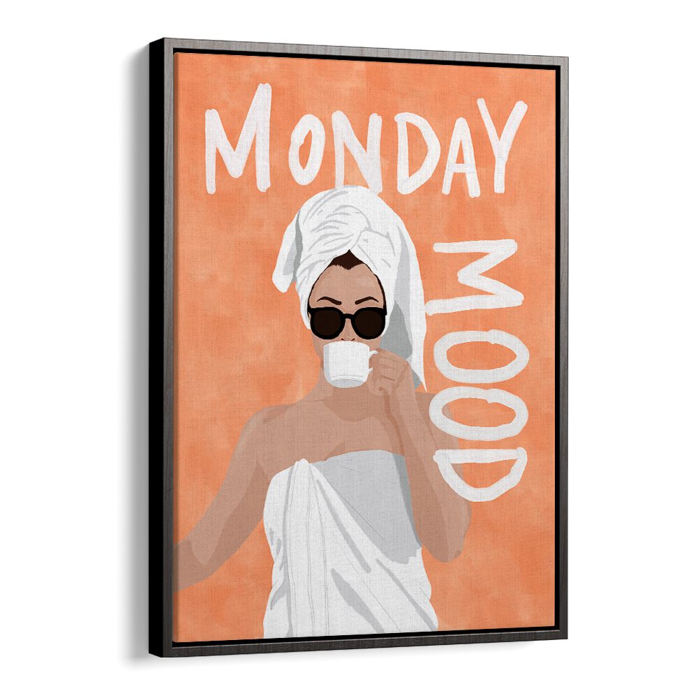 Monday Mood Portraits And Figurative Illustrations in Black Floater Frame