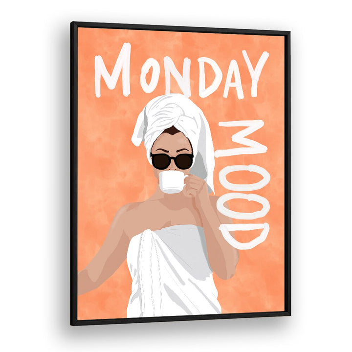 Monday Mood Portraits And Figurative Illustrations in Black Plain Frame