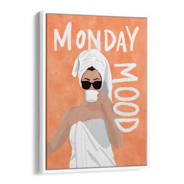 Monday Mood Portraits And Figurative Illustrations in White Floater Frame