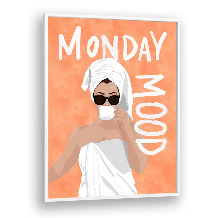 Monday Mood Portraits And Figurative Illustrations in White Plain Frame